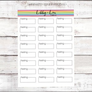 Mood Tracker Planner Sticker | Feelings Box Sticker Mental Health | Self Care Sticker | Self Love | Happy and Sad Stickers