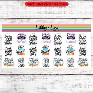 Inspirational Quotes Planner Stickers | Quote Stickers | Mental Health | Self Care Stickers  | A5 Planner