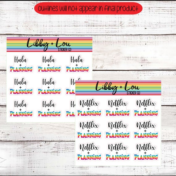 Planner Stickers Hulu Netflix Planning Time Removable Etsy