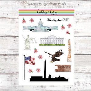 Washington D.C. Travel Planner Sticker | Scrapbooking | Vacation | Libby and Lou Sticker Co