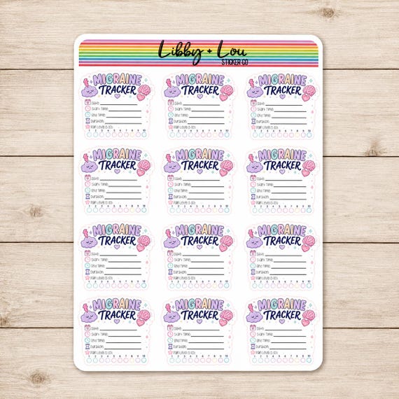 Migraine Tracker Planner Stickers | Headache Tracker Stickers | Wellness Planner Stickers | Functional Health Planner Stickers