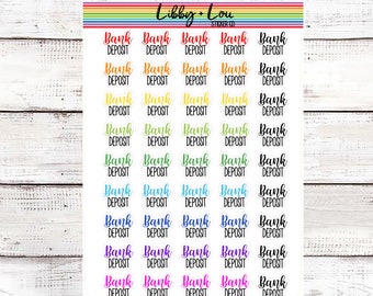 Bank Deposit Planner Sticker | Rainbow and Neutral | Savings | Snowball | Script Stickers | Libby and Lou Sticker