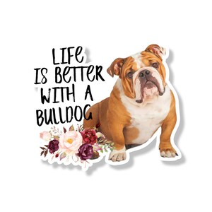 English Bulldog Vinyl Decal | Pet Sticker | Dog Sticker | Laptop Sticker