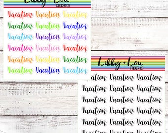 Vacation Planner Sticker | Script Sticker | Packing | Business Travel | Neutral | Rainbow