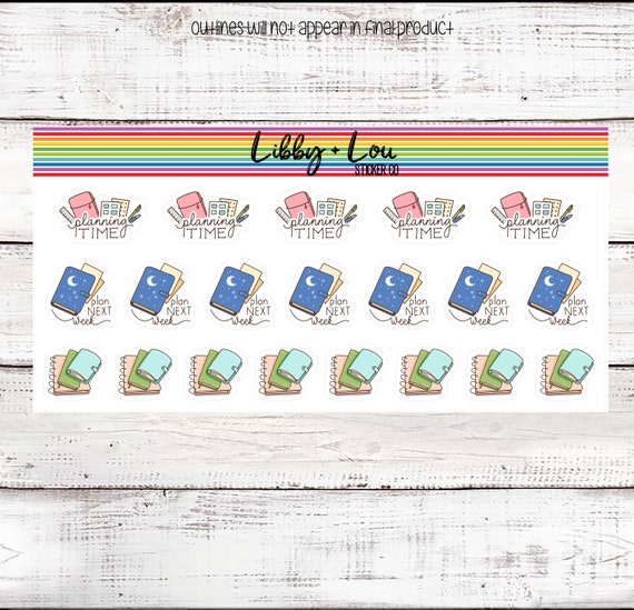 Planning Time Planner Stickers | Vertical Planner | Doodle Sticker | Libby and Lou Sticker Co