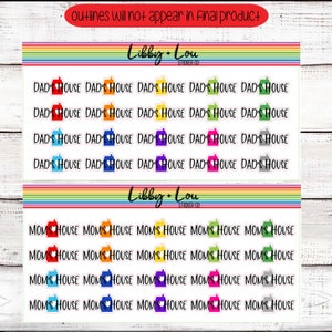 Dad&#39;s House Planner Sticker | Mom&#39;s House | Custody Sticker