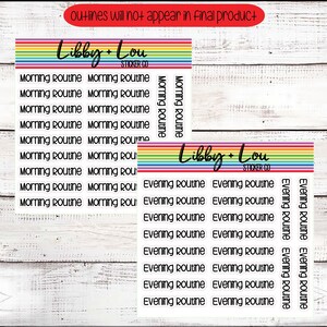 Planner Sticker | Morning Routine + Evening Routine | Make Up | Coffee | Dishes | Bathtime