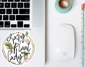 Crazy Plant Lady Vinyl Decal | | autocollant Die Cut Autocollant végétal