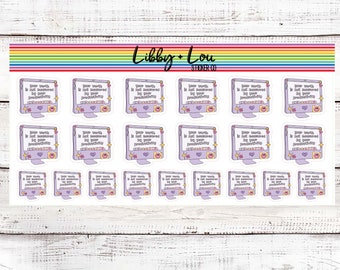 Your Worth is Not Measured By Your Productivity Planner Stickers | Mental Health Awareness | Libby and Lou Sticker Co