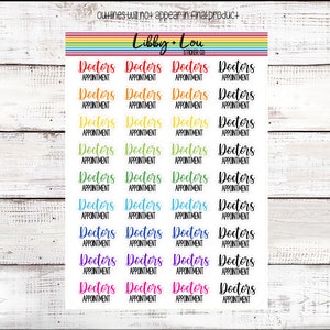 Doctors Appointment Planner Sticker | Script Sticker | Rainbow and Neutral | Pediatrician Appointments | Removable Sticker