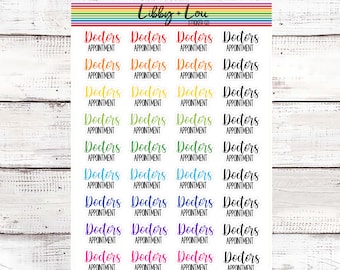 Doctors Appointment Planner Sticker | Script Sticker | Rainbow and Neutral | Pediatrician Appointments | Removable Sticker