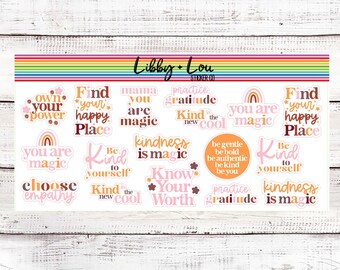 Kindness Planner Stickers | Mental Health | Self Care |  Mindfulness