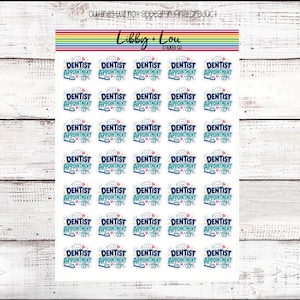 Dentist Appointment Planner Stickers | Dental Visit Reminder Stickers