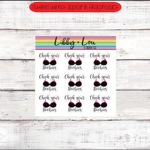 Check Your Boobies Planner Stickers | Self Breast Exam Sticker | Breast Cancer Awareness | October | Pink Ribbon