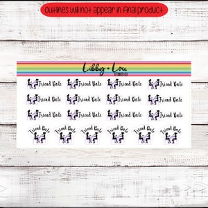 Friend Date Planner Sticker | Lunch Date | Coffee Date | a5 Planner Sticker | Vertical Planner | Horizontal