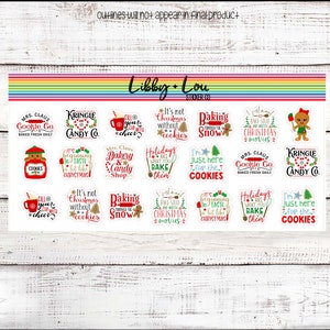 Christmas Baking Quotes Planner Stickers | Decorative Sticker | Cookies | Gingerbread | Vertical Planner | Horizontal | Hourly | a5 Planner