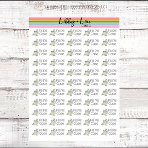 Fill Pill Case Planner Sticker | Medicine Sticker | Weekly Sticker | Libby and Lou Sticker Co