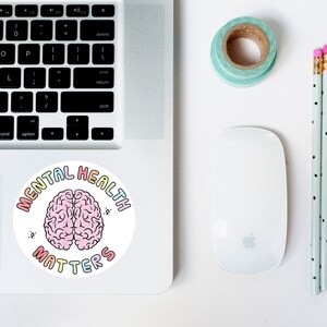 Mental Health Matters Vinyl Decal  | Laptop Decal | Die Cut Sticker | Craft Sticker | Brain Sticker