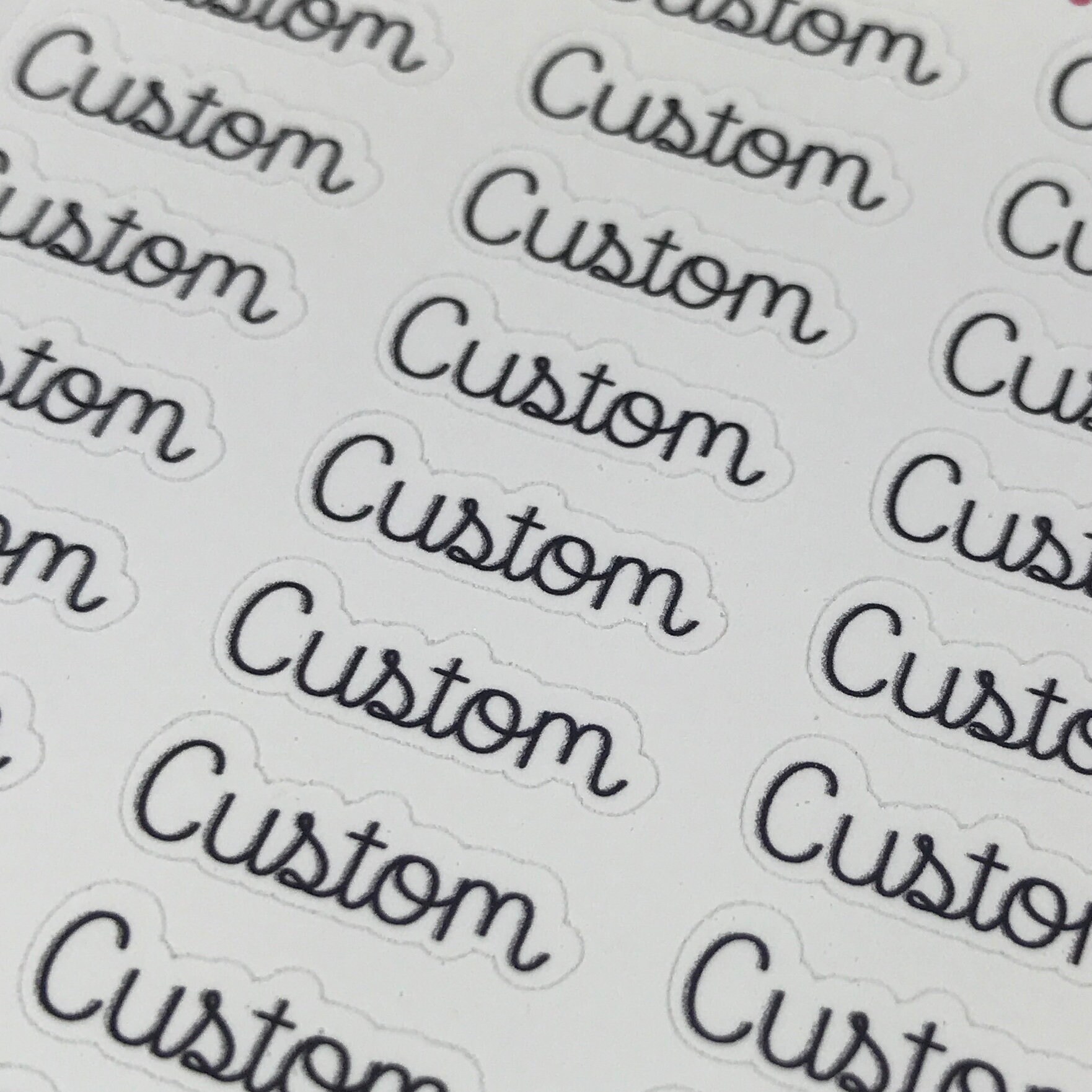 CUSTOM TEXT Sticker Typography Script Words Planner Sticker Etsy