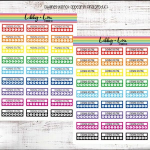 Morning and Evening Routine Habit Tracker Planner Sticker | Side bar Sticker |  | Chores | Vertical Planner | a5 Planner