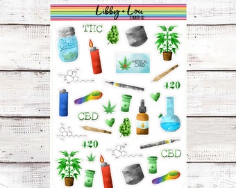 Marijuana Decorative Planner Sticker | Cannabis | Delta-8 | Medical Marijuana | CBD | THC | | Vertical Planner