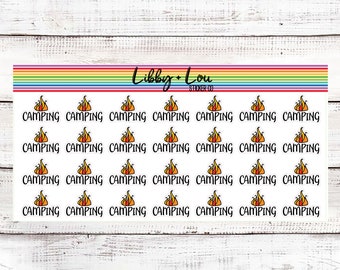 Camping Planner Stickers | Bonfire | Camp Fire | Vacation | A5 Planner