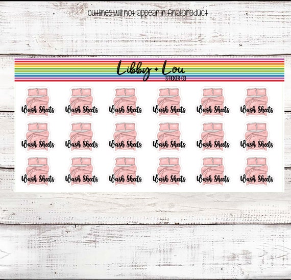 Wash Sheets Planner Sticker Change Bedding Clean Bedroom - Etsy