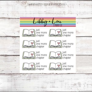 One More Chapter Planner Sticker | Book Addict | | Vertical Planner |