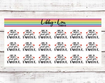 Takeout Quote Planner Sticker | Lunch | Dinner | Meal Planner | Vertical Planner | Hourly | Horizontal | a5 Planner Sticker