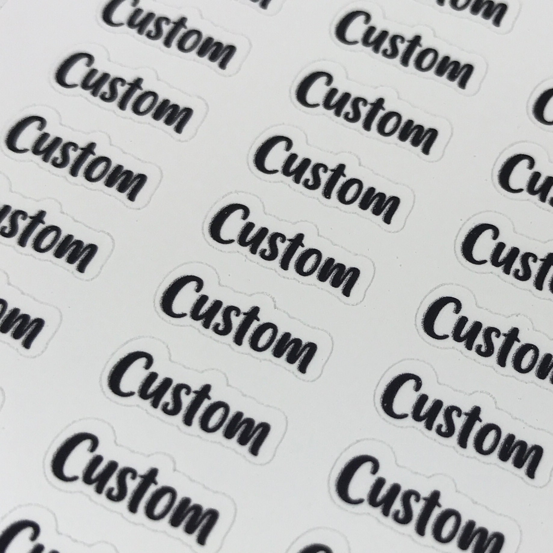 CUSTOM TEXT Sticker Typography Script Words Planner Sticker Etsy