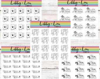 Veteranarian Planner Sticker | Groomer | Trim Pet Nails | Pet Medication | Buy Pet Food | Vet Visit | Dog Cat Kitten Puppy Pet Animal