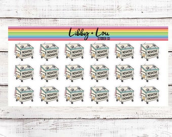 Negative Thoughts Dumpster Planner Sticker | Libby and Lou Sticker Co