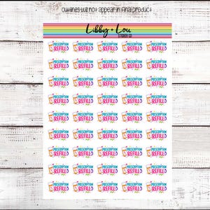 Prescription Refill Planner Stickers | Medicine Tracker