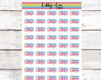 Prescription Refill Planner Stickers | Medicine Tracker