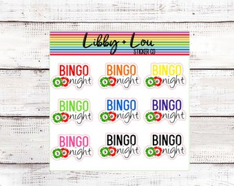 Bingo Planner Stickers |  Game Night Stickers | Girls Night Out | Colorful Sticker | Removable Sticker