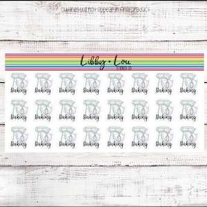 Baking Planner Sticker | Watercolor | Stand Mixer | Making Cookies | Libby and Lou Sticker Co