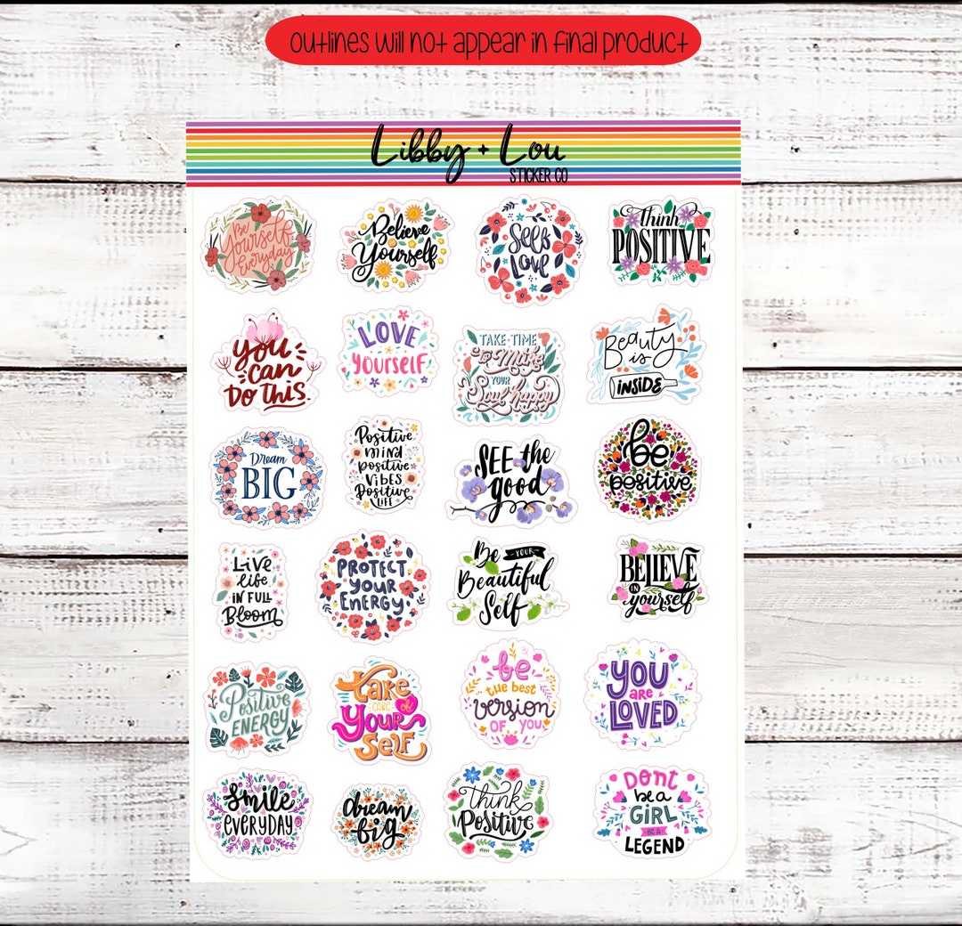 Flower Positive Energy Planner Stickers | Mental Health | Self Care ...