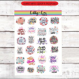 Flower Positive Energy Planner Stickers |  Mental Health | Self Care | Positivity | Floral | Removable Stickers
