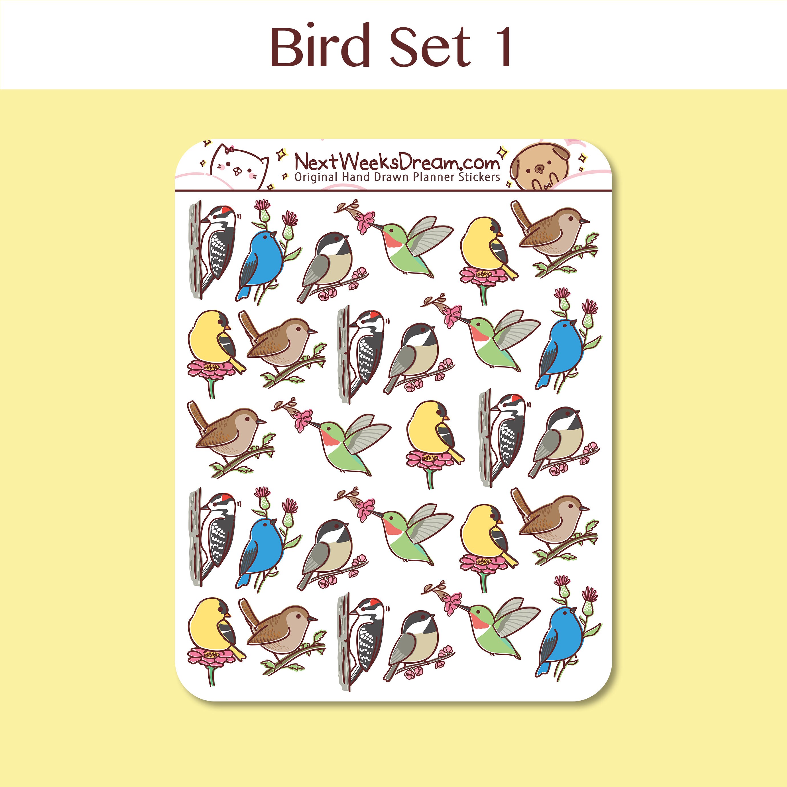 29 Stickers Mini Cute Bird Planner Stickers Birdwatching Etsy