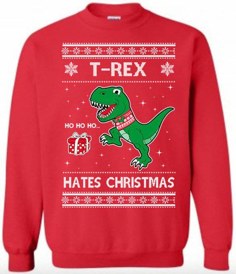 t rex hates christmas shirt