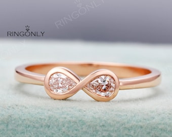 Elegant Pear moissanite Engagement Ring, Dainty Minimalist Wedding Ring, Simple Promise Anniversary Gift Women