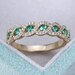 Kristi Walker reviewed Emerald Wedding Band Women White Gold Vintage Unique Diamond Half Eternity Art Deco Infinity Twisted Bridal Stacking Promise Gift for her