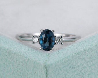 Blue topaz engagement ring | Etsy