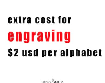 Extra cost for engraving Per alphabet, for any jewelry
