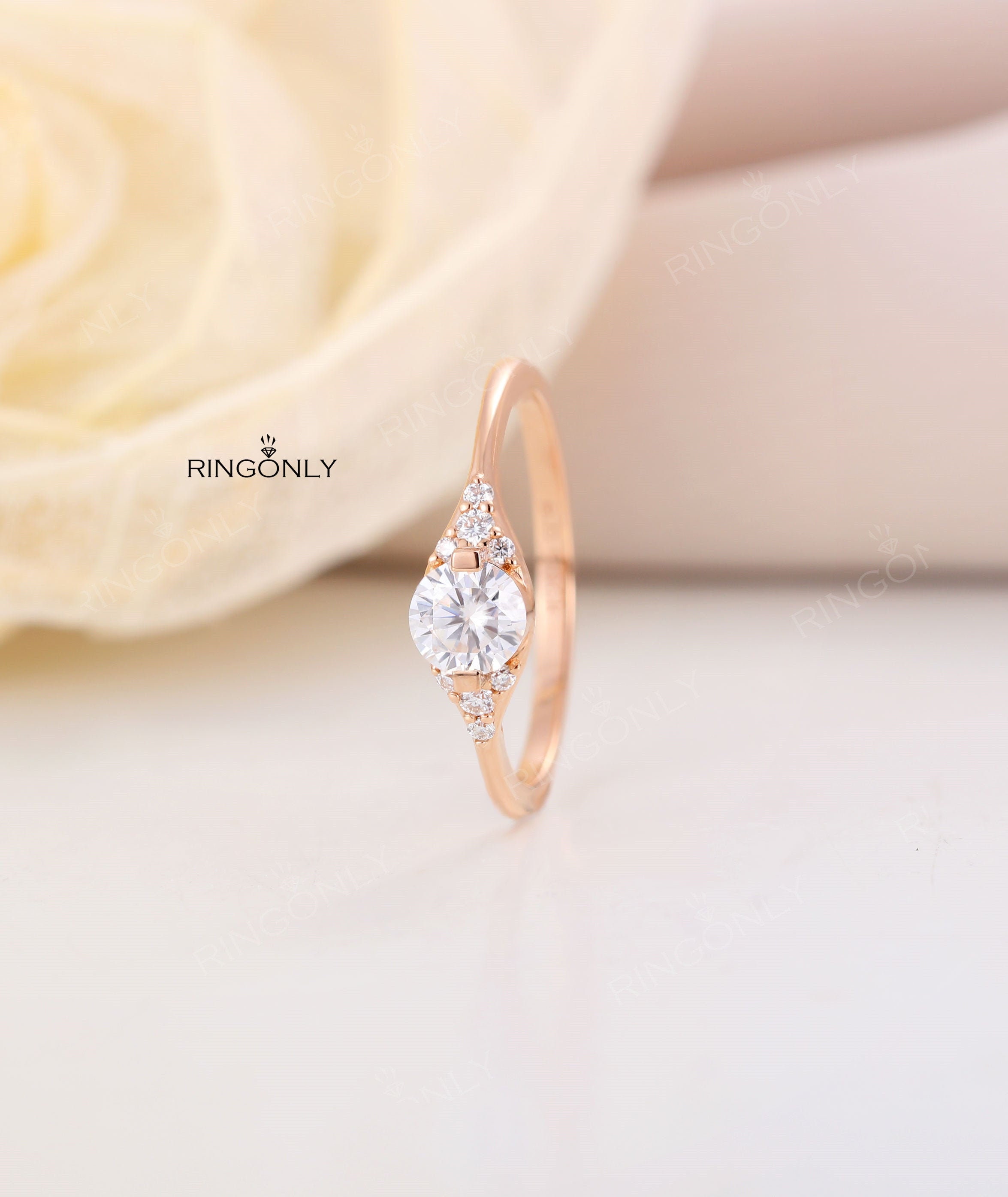 Moissanite Engagement Ring for Womenvintage Art Deco Diamond | Etsy