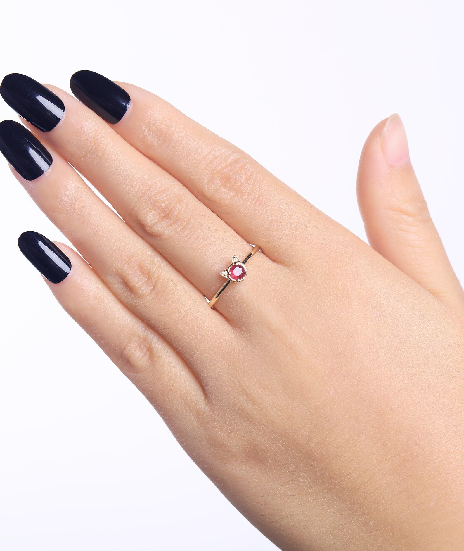 Animal Cat Ring Ruby Ring Unique Engagement Ring Women Wedding Diamond ...