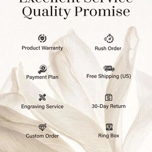 The image is a promotional poster for a jewelry store, highlighting their commitment to excellent service, quality, and a promise of various services and benefits.