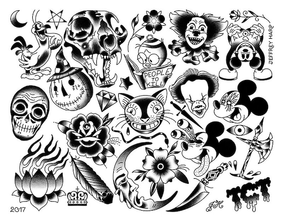 24 Traditional Halloween Tattoo Designs And Images