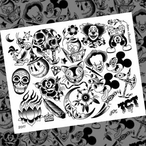 2017 Halloween Traditional Tattoo Flash