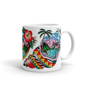 Island Vibes Tattoo Flash Art Print Mug
